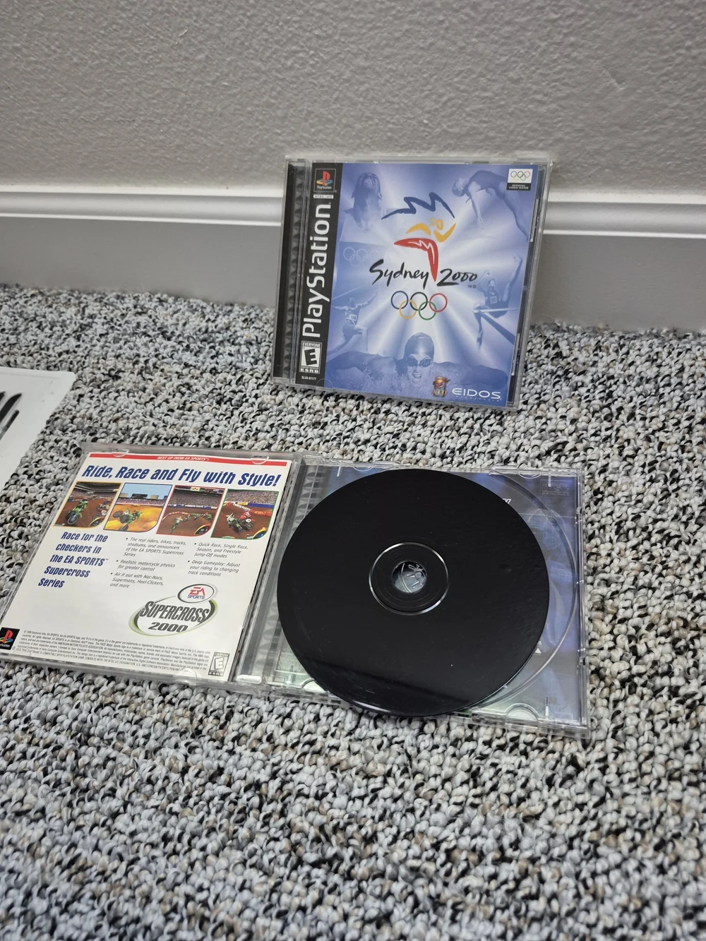 Sony PlayStation Blue and White Game Cases (Madden 2000 & Sydney 2000)